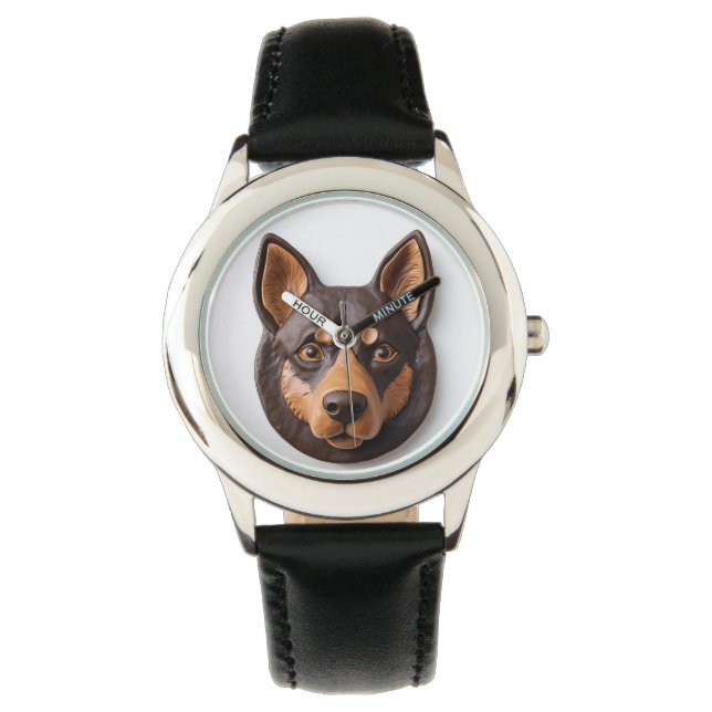 Reloj De Pulsera Inspiración en 3D del perro Kelpie australiano (Anverso)
