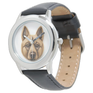 Reloj De Pulsera Inspiración en 3D del perro maliní belga