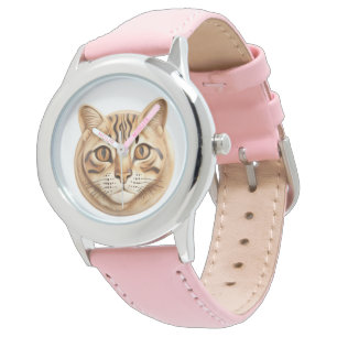 Reloj De Pulsera Inspirado en el gato 3D de Bengala