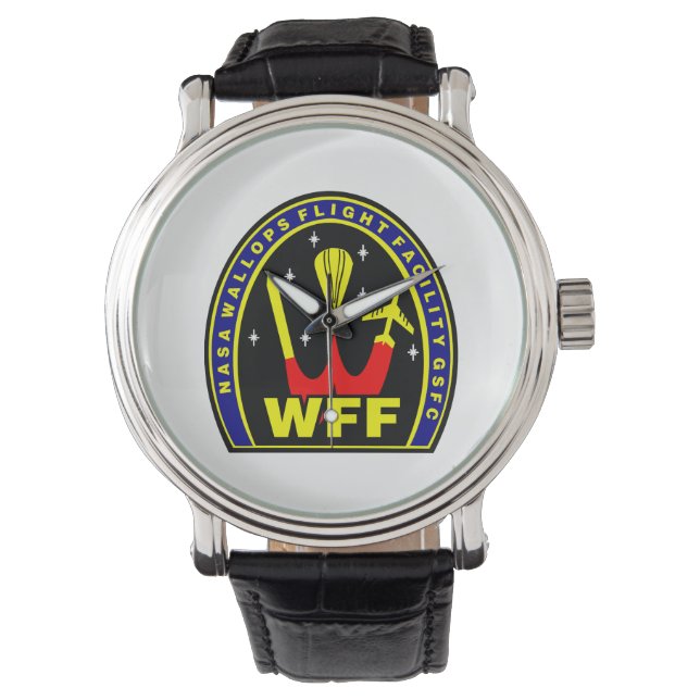 Reloj De Pulsera Instalación De Vuelo Nasa Wallops Insignia (Anverso)