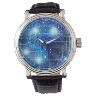 Reloj De Pulsera Inteligencia Artificial Surreal AI Tech Brain