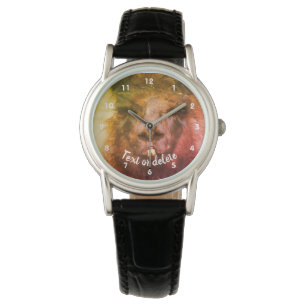 Reloj De Pulsera Intensa Llama Negra Face Close Resumen