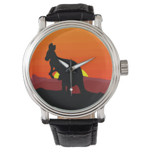 Reloj De Pulsera Interior canguro australiano en la puesta del sol