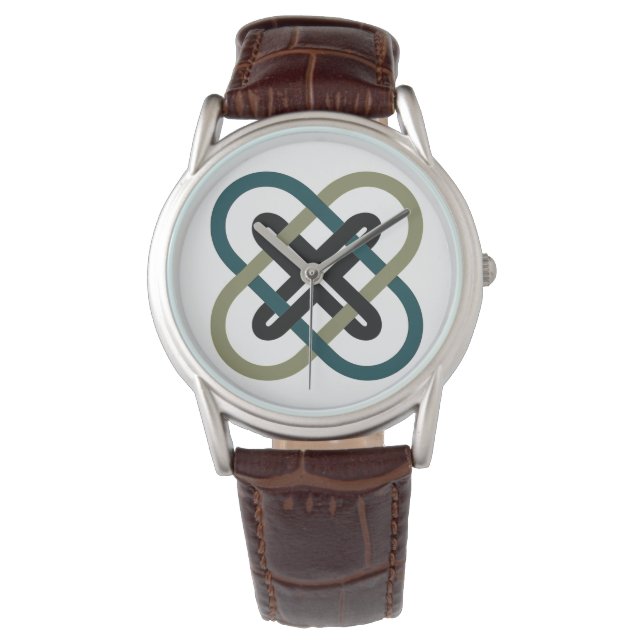 Reloj De Pulsera Interlocking X Classic Brown Leather Strap Watch (Anverso)