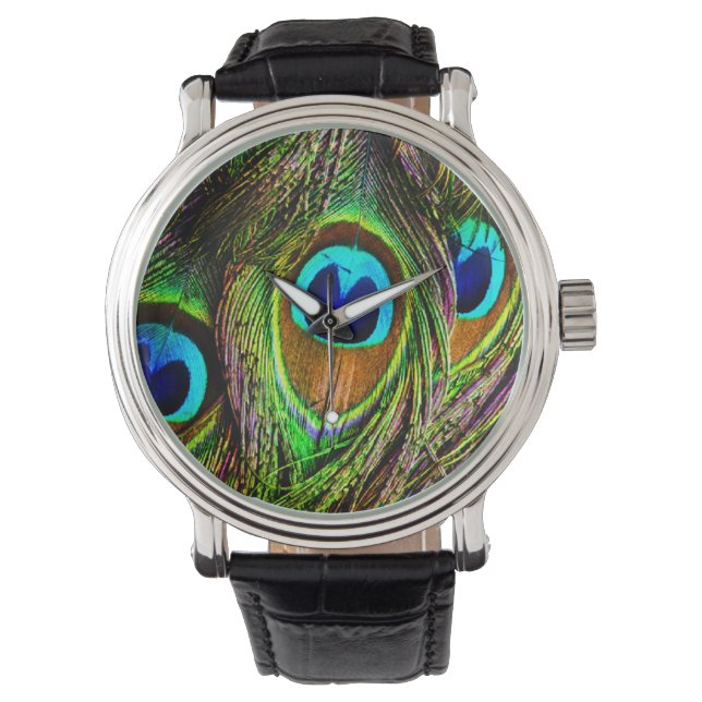 Reloj De Pulsera Invasión de Peacock Feathers (Anverso)