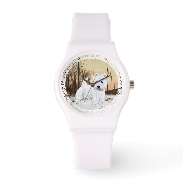 Reloj De Pulsera Invierno Westie (Anverso)