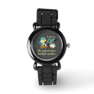 Reloj De Pulsera Invitación de pájaro bebé Chiste hermano gracioso