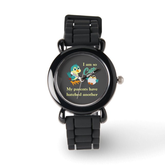 Reloj De Pulsera Invitación de pájaro bebé Chiste hermano gracioso (Anverso)