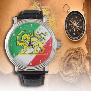 Reloj De Pulsera Irán, bandera persa con león, Shah de Iran Watch