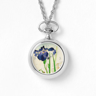 Reloj De Pulsera Iris azul - Impresión de acuarela japonesa