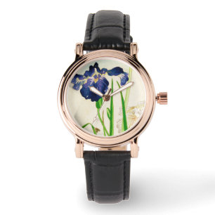 Reloj De Pulsera Iris azul - Impresión de acuarela japonesa