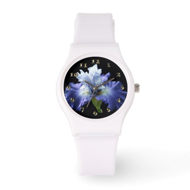 Reloj De Pulsera Iris azul y blanco profundo (Anverso)