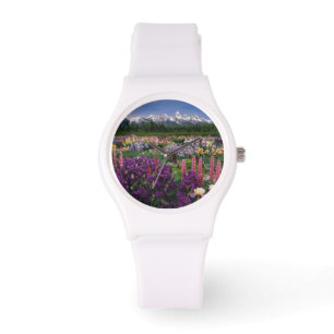 Reloj De Pulsera Iris y Lupine Garden y Teton Range,