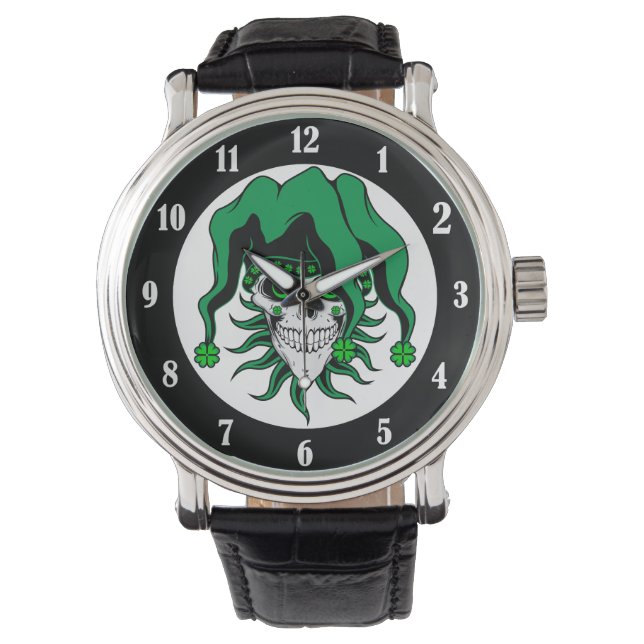 Reloj De Pulsera Irish Jester Skull (Anverso)