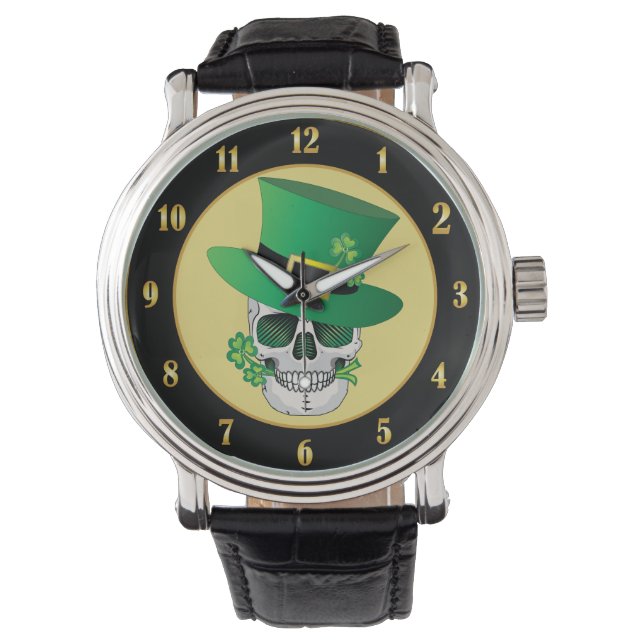 Reloj De Pulsera Irlandés Leprechaun Skull (Anverso)