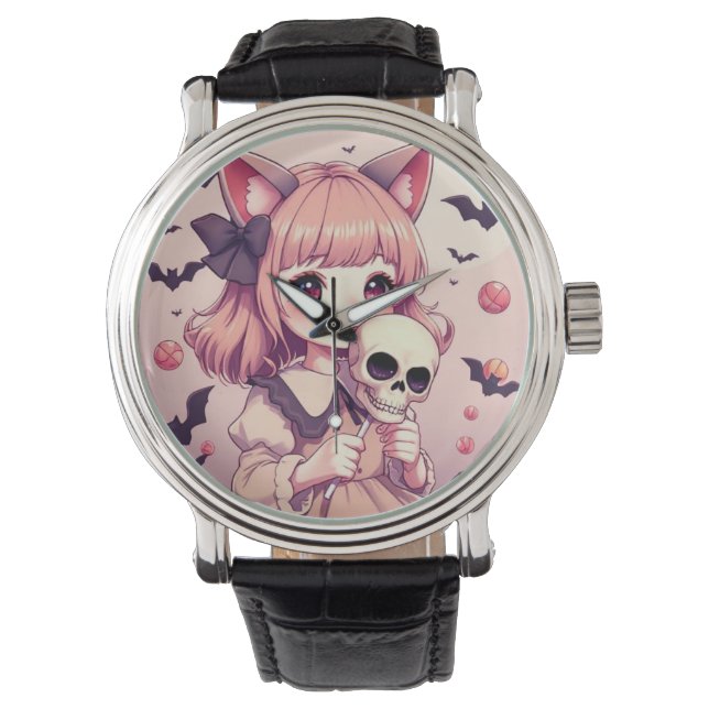 Reloj De Pulsera Irresistibly Halloween Girl | Horror Kawaii Magic (Anverso)