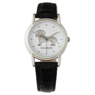 Reloj De Pulsera Isabella y Tan Pelo Corto Perro Dachshund y Nombre