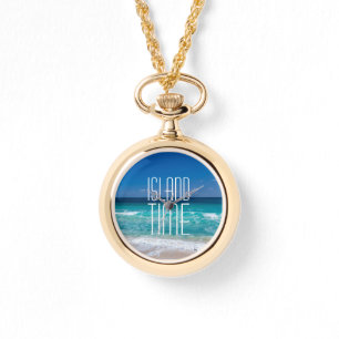 Reloj De Pulsera Isla Tiempo Tropical Playa Agua Turquesa