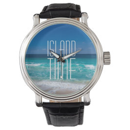 Reloj De Pulsera Isla Tiempo Tropical Playa Agua Turquesa
