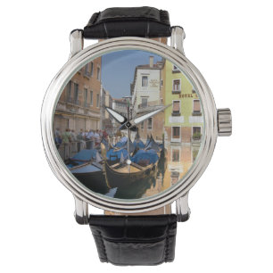 Reloj De Pulsera Italia, Venecia, góndolas amarradas a lo largo del