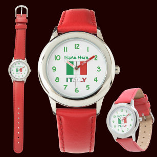 Reloj De Pulsera Italia y la bandera italiana, la personalización v