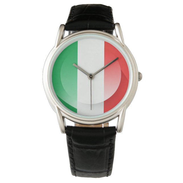 Reloj De Pulsera Italian Flag Leather Watch  (Anverso)