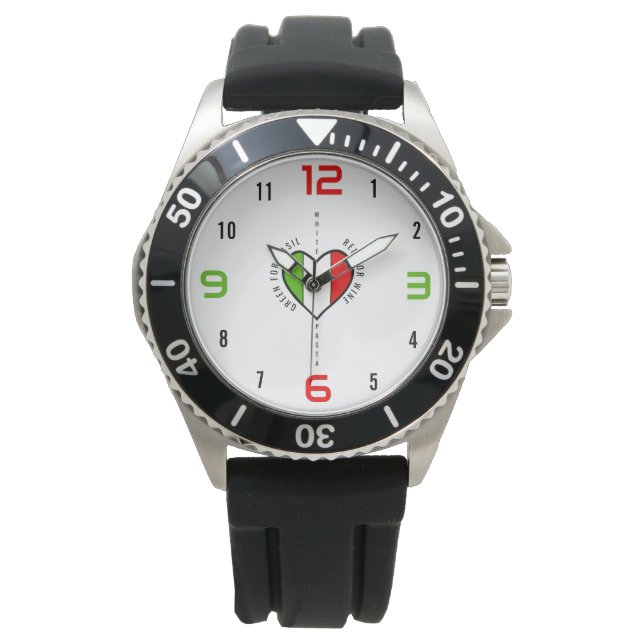 Reloj De Pulsera Italian Heart Patriotic (Anverso)