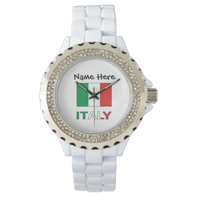 Reloj De Pulsera Italy and Italian Flag with Your Name (Anverso)