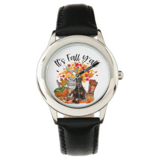 Reloj De Pulsera Its Fall Yall Doberman Pinscher Pumpkin Fall Autum