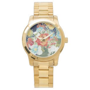 Reloj De Pulsera IV floral de medianoche