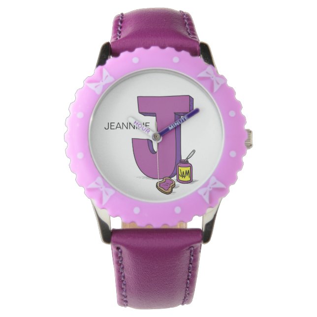 Reloj De Pulsera J es para ___ nombre personalizado de Kid's (Anverso)