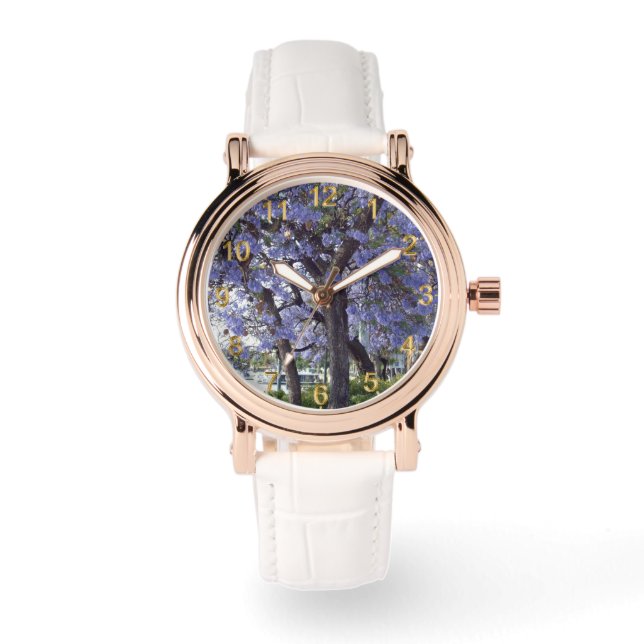 Reloj De Pulsera Jacarandas Morados Río Murray Renmark, (Anverso)