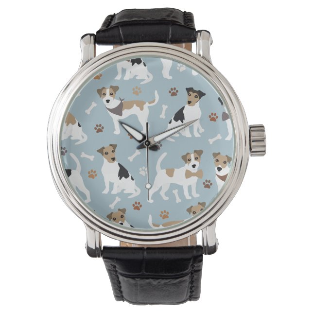 Reloj De Pulsera Jack Russell Terrier Paws and Bones (Anverso)