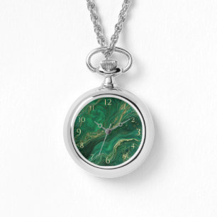 Reloj De Pulsera Jade Green Necklace Watch