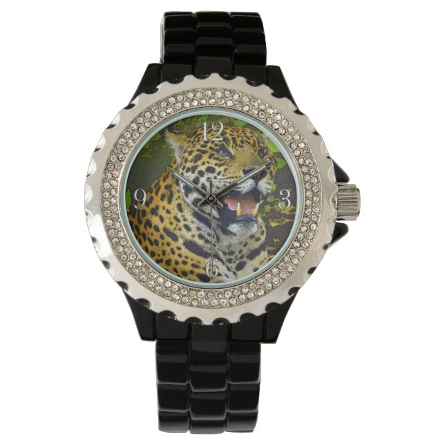 Reloj De Pulsera Jaguar salvaje encontró a pantera amante (Anverso)