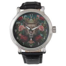 Reloj De Pulsera Jaguar with Crown in Flowers Painting           