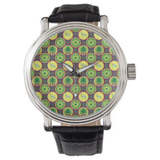 Reloj De Pulsera Jamahiri ® Libya | Africa Pattern 
