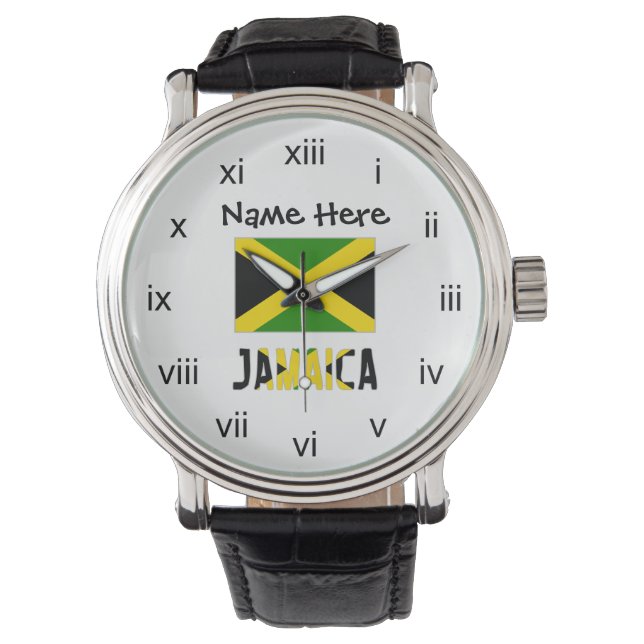 Reloj De Pulsera Jamaica and Jamaican Flag with Your Name (Anverso)