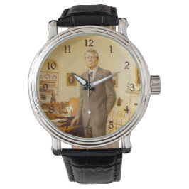 Reloj De Pulsera James Earl Carter pintó retrato del presidente de 