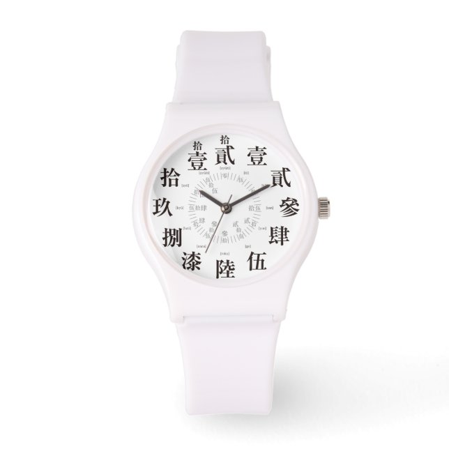 Reloj De Pulsera Japón difícil estilo kanji antiguo [cara blanca] (Anverso)