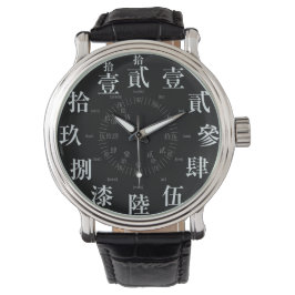 Reloj De Pulsera Japón difícil estilo kanji antiguo [cara negra]