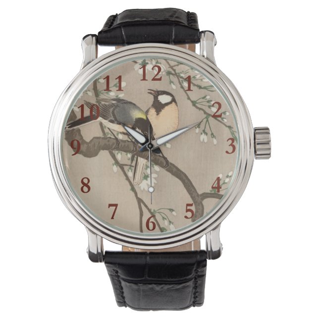 Reloj De Pulsera Japonés asiático Ohara Koson pájaro carbonero pája (Anverso)