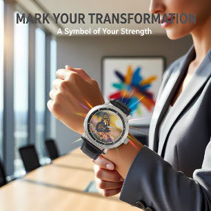 Reloj De Pulsera Jardín al Amanecer" - Mariposa y Floral Vibrantes