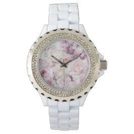 Reloj De Pulsera Jardín Botánico Blanquecino Rosa Vintage