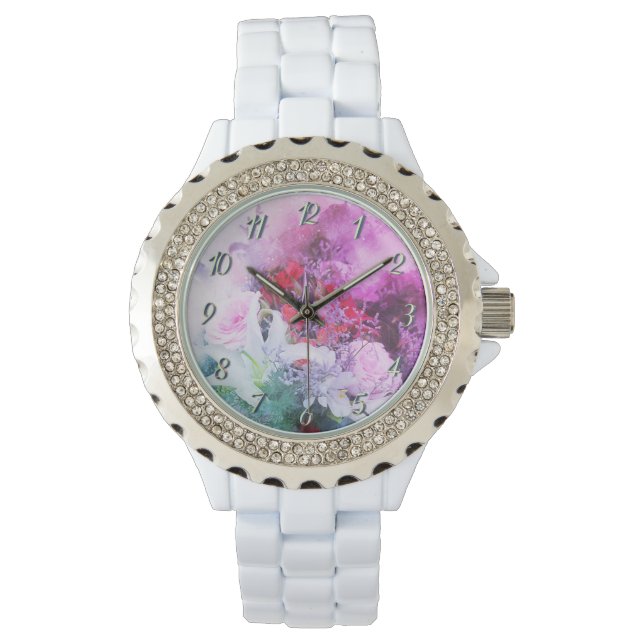 Reloj De Pulsera Jardín Botánico Colorido (Anverso)