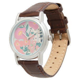 Reloj De Pulsera Jardín caprichoso Muro floral moderno