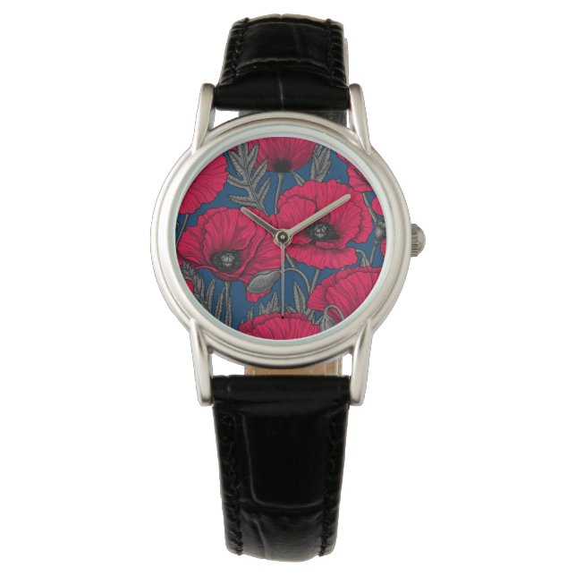 Reloj De Pulsera Jardín de adormidera nocturno (Anverso)