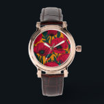 Reloj De Pulsera Jardín de amapola roja<br><div class="desc">Patrón vectorial hecho de amapolas rojas hechas a mano.</div>