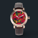 Reloj De Pulsera Jardín de amapola roja<br><div class="desc">Patrón vectorial hecho de amapolas rojas hechas a mano.</div>