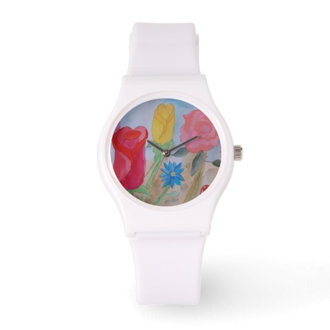 Reloj De Pulsera Jardín de flores de verano (Anverso)